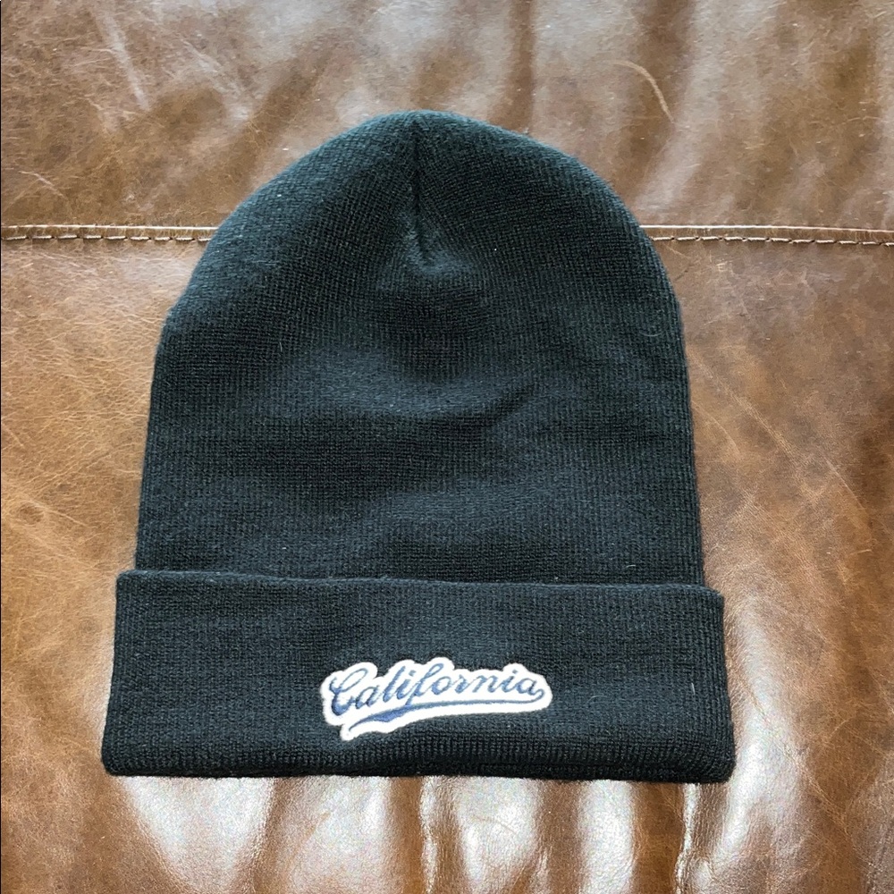 Black Beanie with California Embroidery